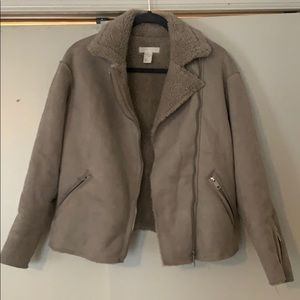 Sherling lined, suede Moto jacket